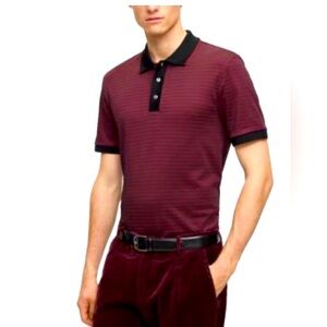 HUGO BOSS big MENS Ottoman polo SHIRT Logo BUTTONS Size: 5XL VGUC cotton Blend